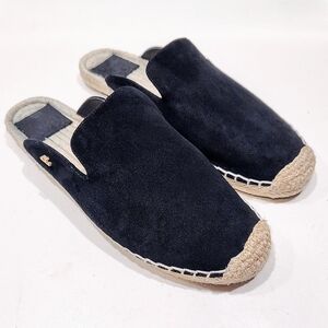 Tory Burch Max Espadrille Mule Womens 40 EU / 10 US Black Suede Slip-On Flats